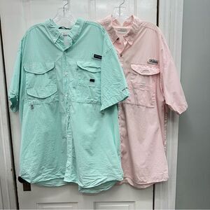 2 Columbia PFG Performance Fishing Gear Omni-shade‎ breathable shirts. men's xl.